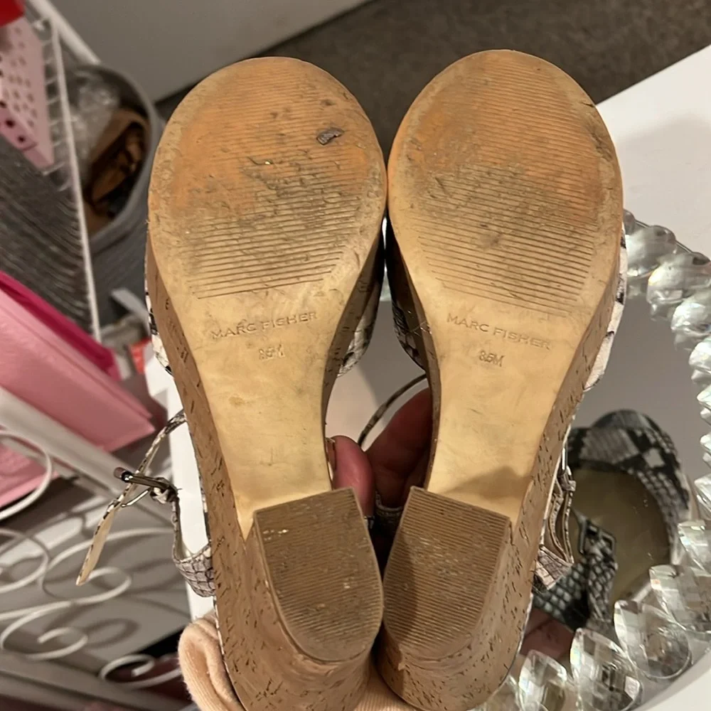 Marc Fisher Snakeskin Patterned Women's Sandals 8.5 - Picture 6 of 10
